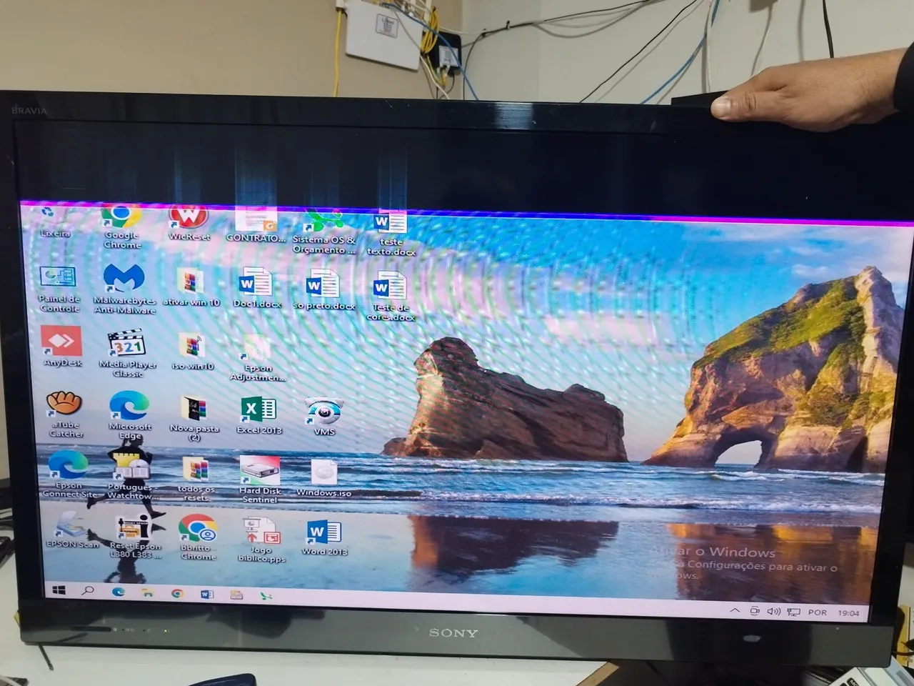 TV Sony Bravia com detalhes na tela