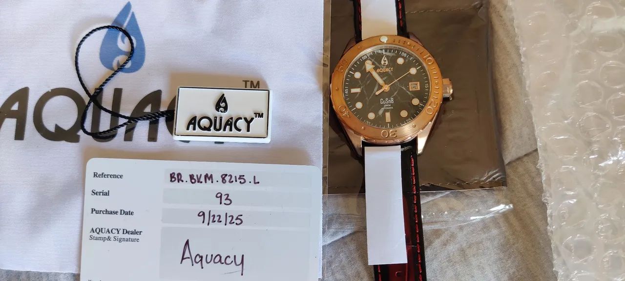 Relógio Automático Aquacy Bronze CuSn8 Movimento Miyota 8215