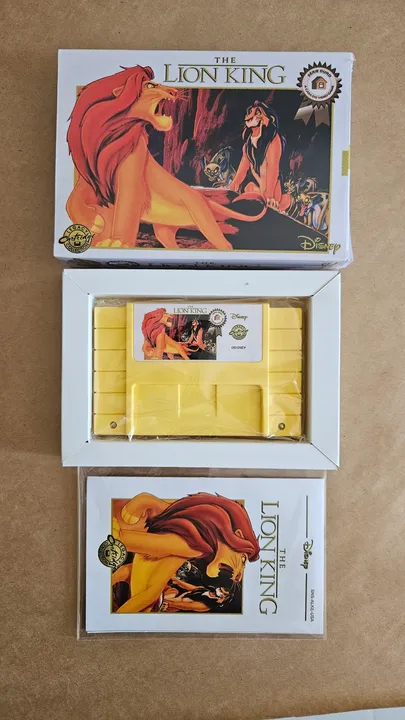 O Rei Leão repro Super Nintendo na caixa com manual