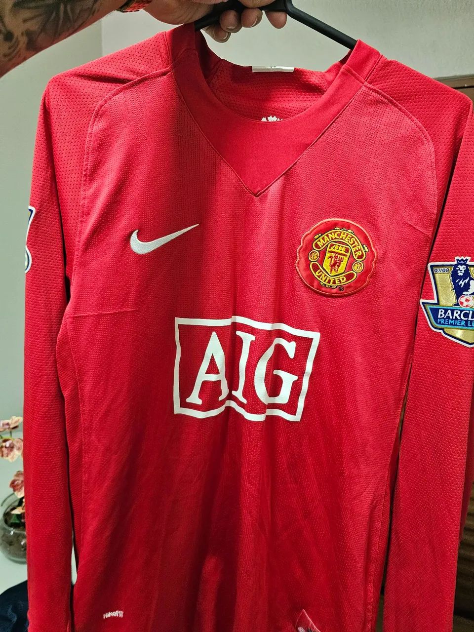 Camisa Manchester United AIG 2007/2008 CR7 tm G