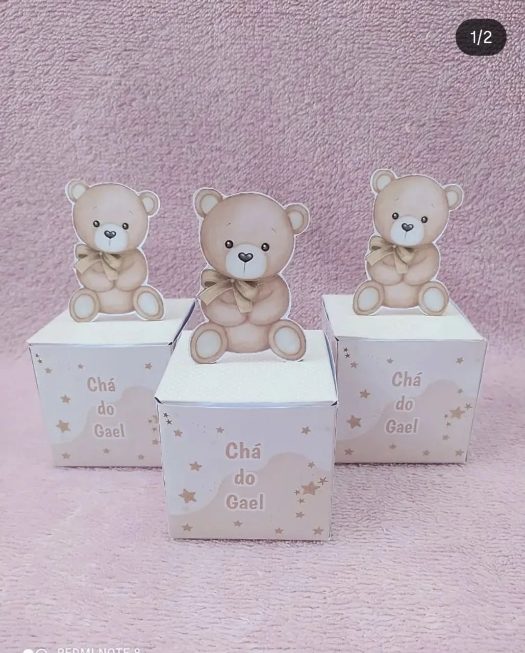 Chá de bebê caixinhas, topo de bolo com nome - Foto 3