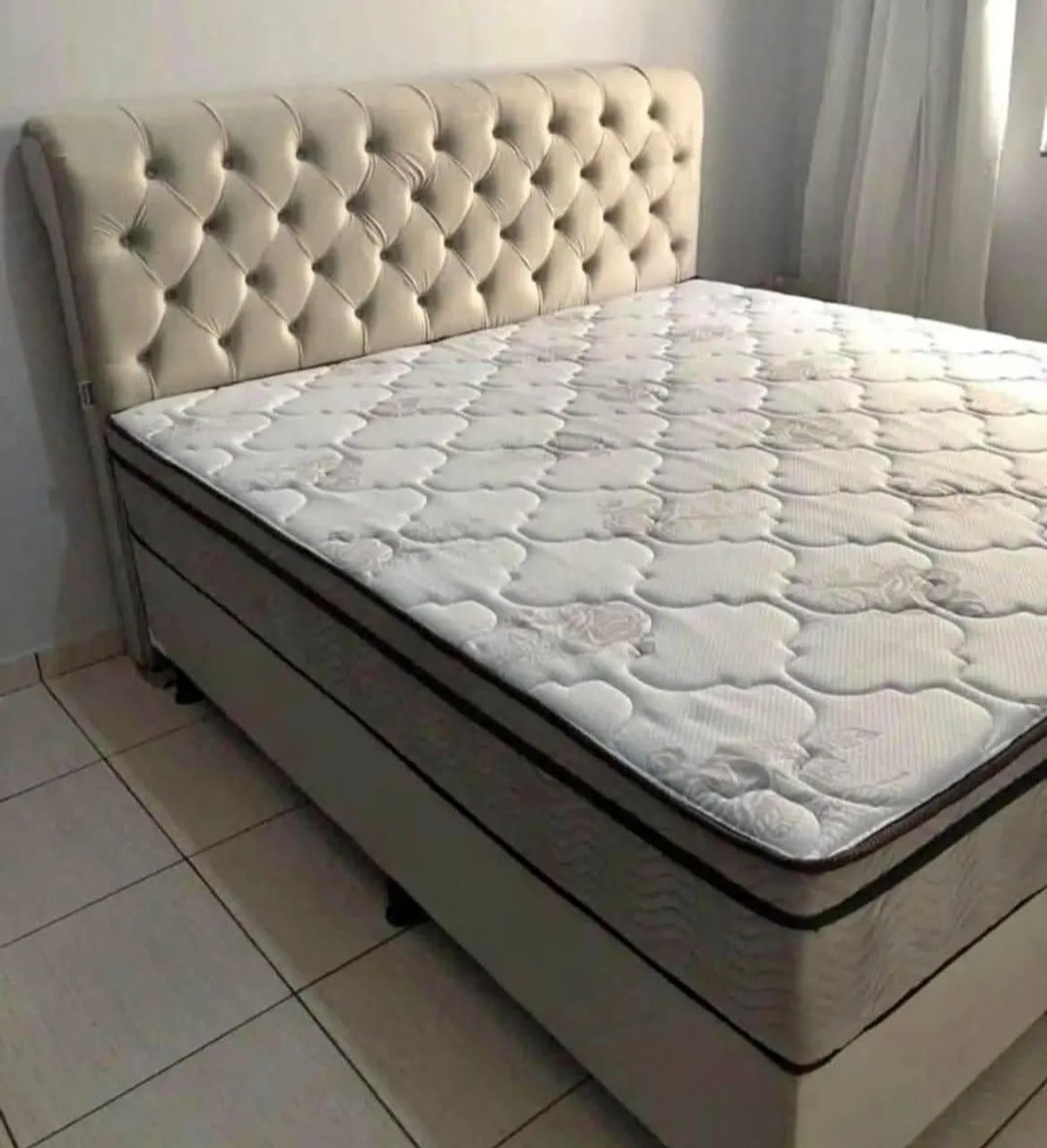 Cama Box com Cabeceira colchão  semiortopedico 