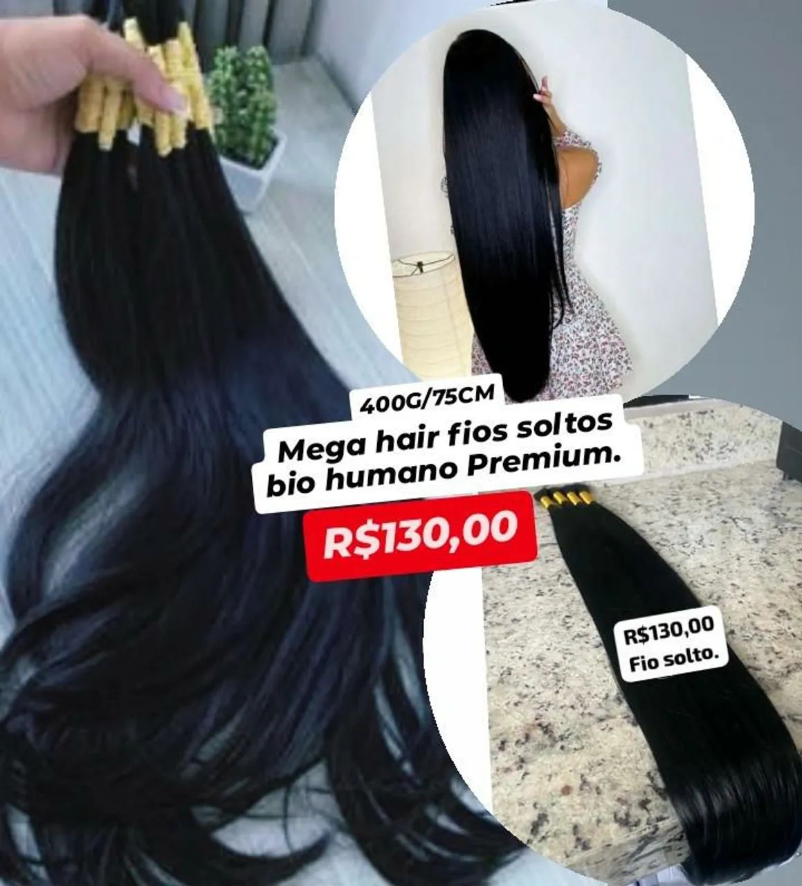 Cabelo fios soltos bio humano  - Foto 2