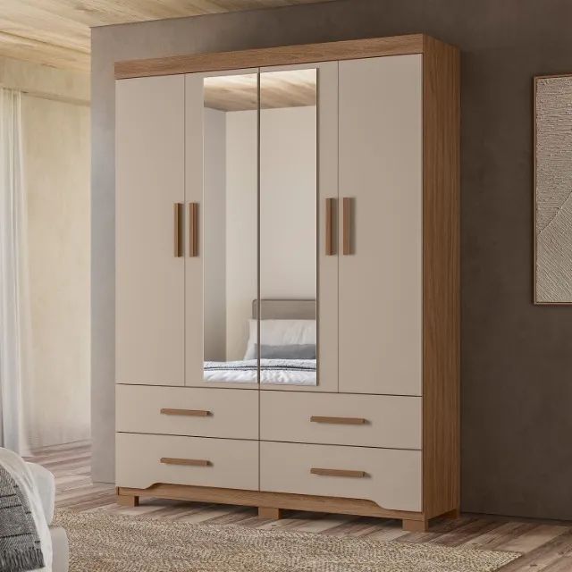 Guarda-Roupa com 4 Portas e 4 Gavetas - PRODUTO NOVO E EMBALADO
