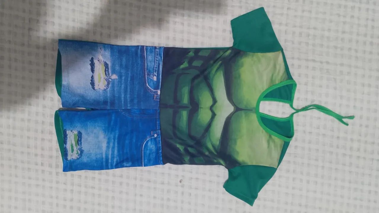 Fantasia infantil hulk desapego 1 a 2 anos 