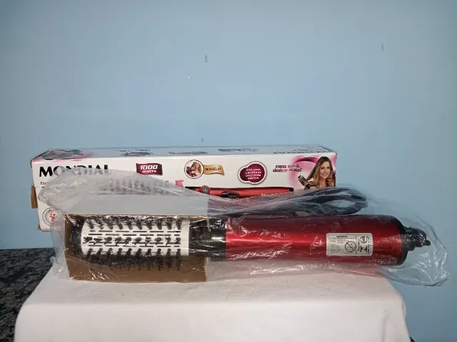Escova Rotativa Giratoria Mondial Seca Alisa E Modela Cor Vermelho 127v