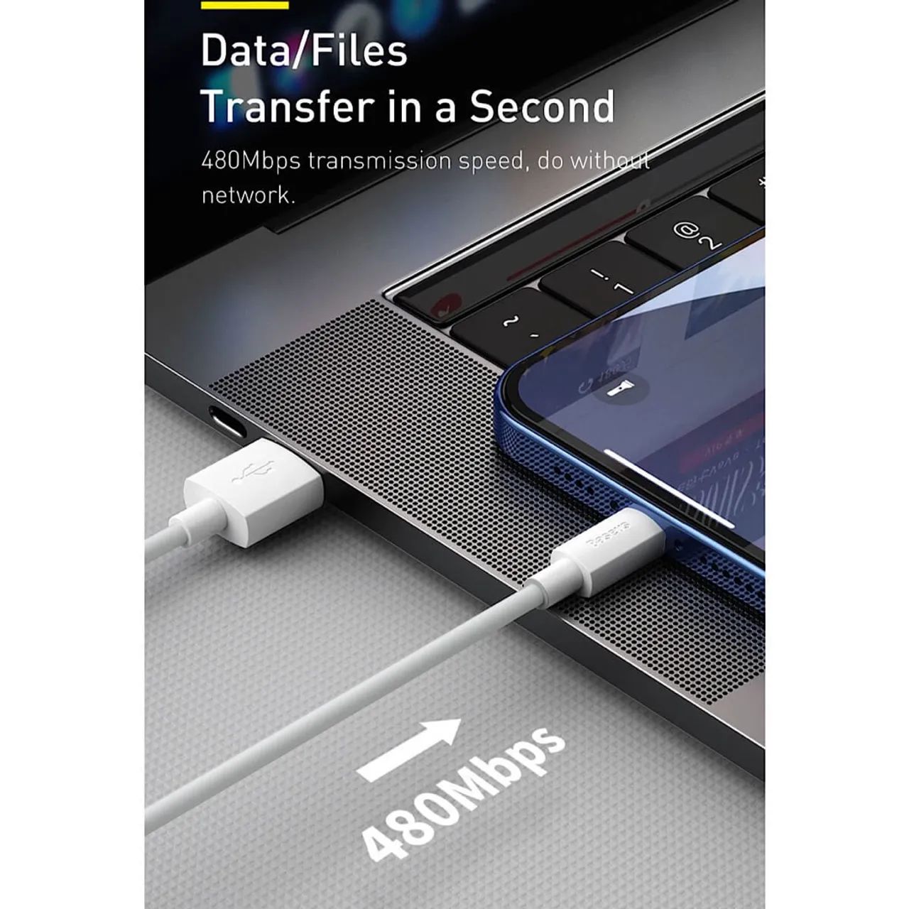 Cabo Iphone Baseus USB Tipo C ou A 20w de 1,5 ou 2 Metros Lightning Turbo - Foto 4