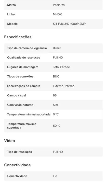 Kit Intelbras 2 Câmeras Full HD 1220b - DVR 4 Canais - 3104 - Foto 6
