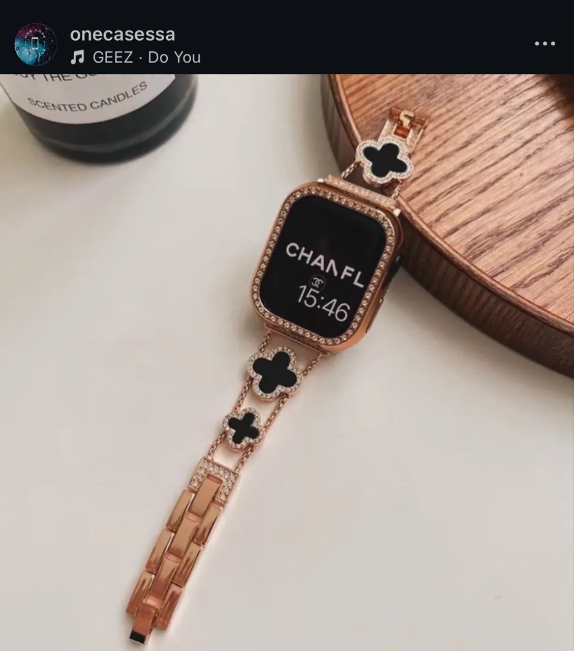 Pulseira de Luxo para Apple Watch modelo trevo como ativo com tamanho do 38 a 49mm
