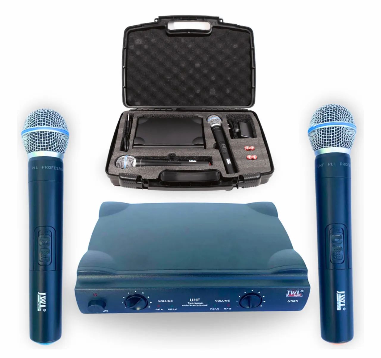 Microfone JWL U585 sem fio longo alcance 
