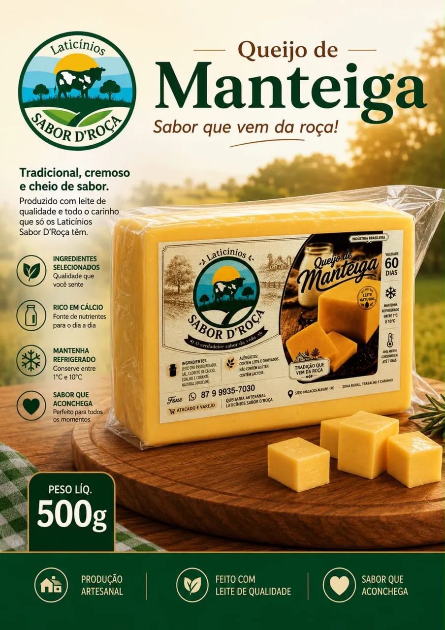 QUEIJO DE MANTEIGA COM RASPA E SEM RASPA  - Foto 4