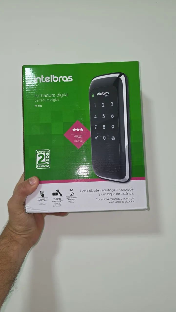 FECHADURA DIGITAL COM SENHA INTELBRAS FR101 SOBREPOR - LACRADO - GARANTIA - NOTA FISCAL