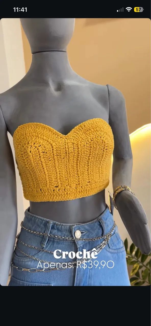 Cropped em crochê 