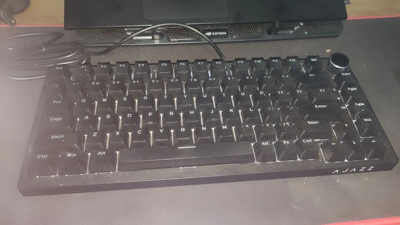 Teclado ajazz AK820 ( com fio ) 75% hot swappable, inglês, retroiluminado  - Foto 3