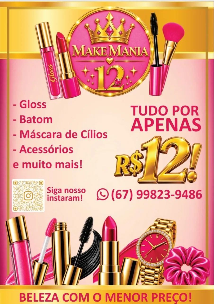 Maquiagem preço único R$ 12,00