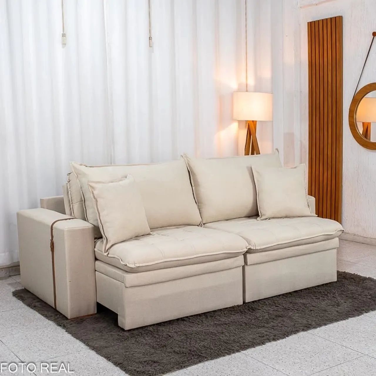 Sofá Cama 2,20m Retrátil Reclinável Com Baú D33m