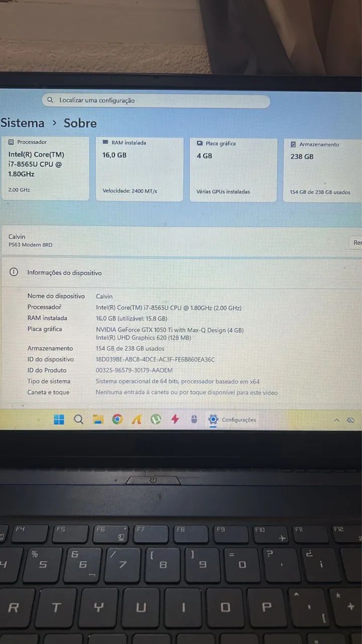 Notebook MSI PS63 modern 8RD - Foto 2
