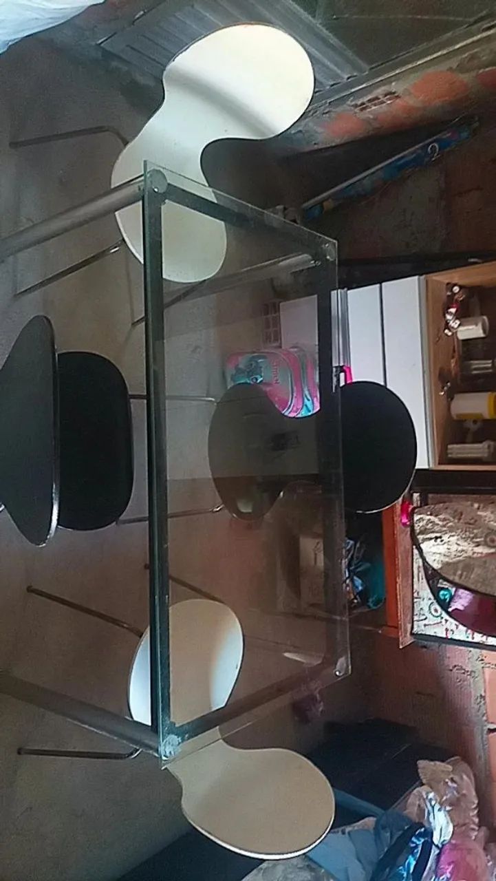 Mesa de vidro e inox completa - Foto 3
