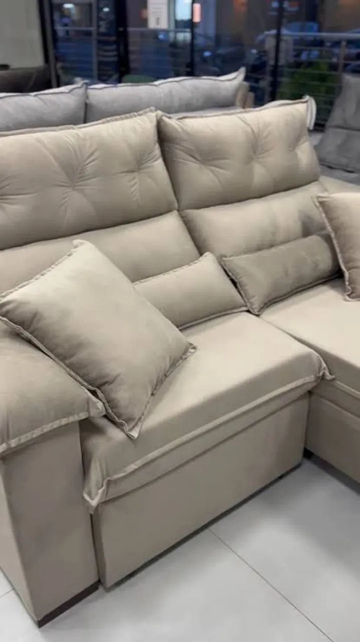 Sofá retrátil e reclinável Isabella 2.5m molas ensacadas várias cores / frete grátis  - Foto 2