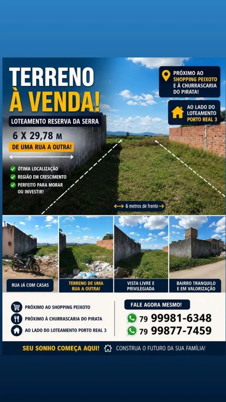 Vendo terreno loteamento reserva da serra 