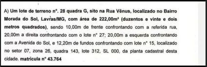 Lote Morada do Sol 222 m2