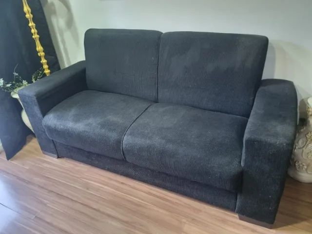 Sofá estilo veludo preto - 2 lugares - Foto 2