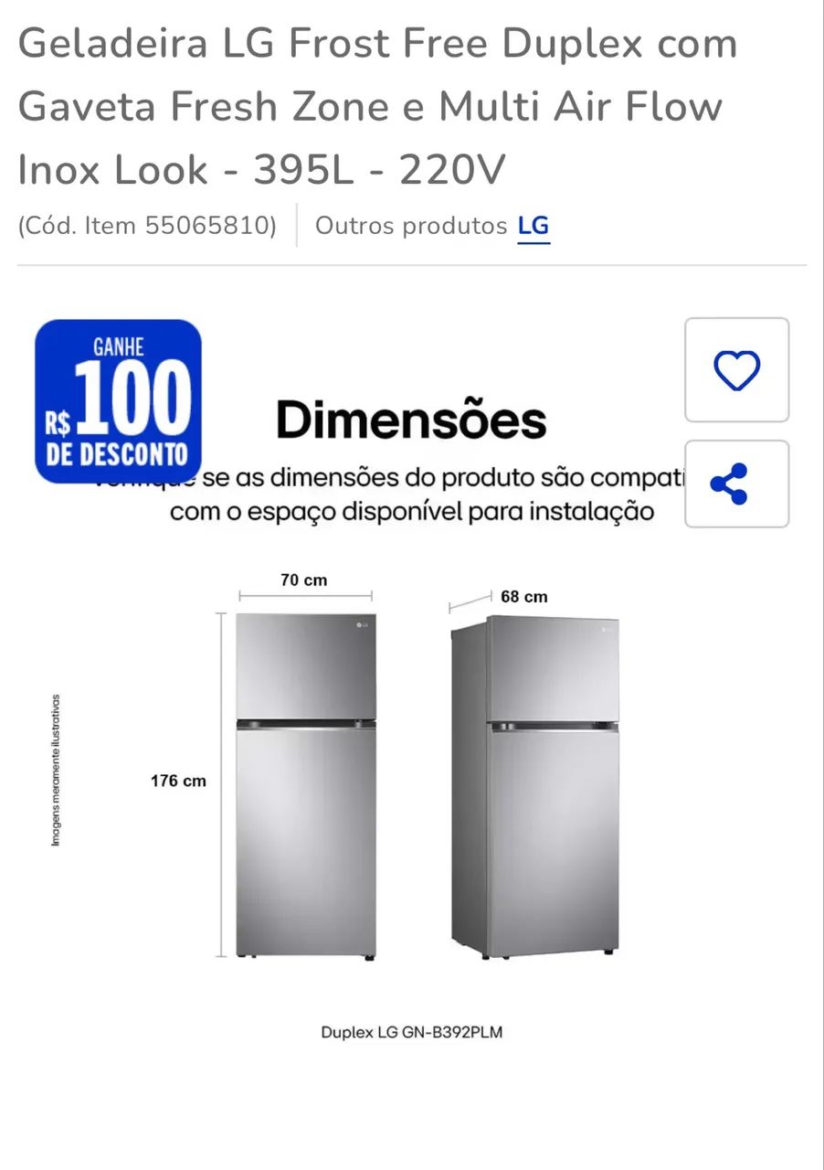 Geladeira LG  duplex inox  - Foto 4