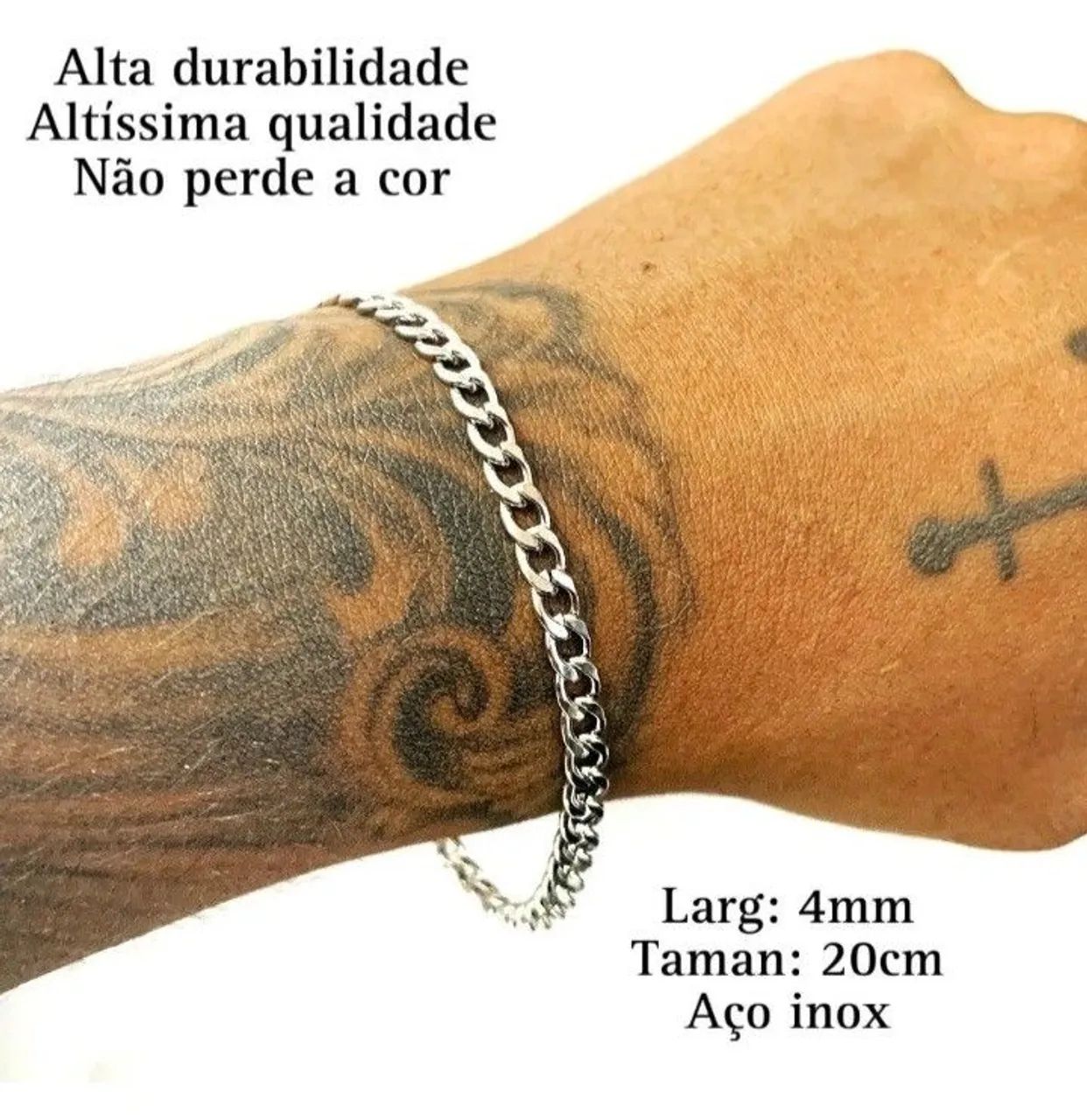 Colar, pingente e pulseira aço. - Foto 4