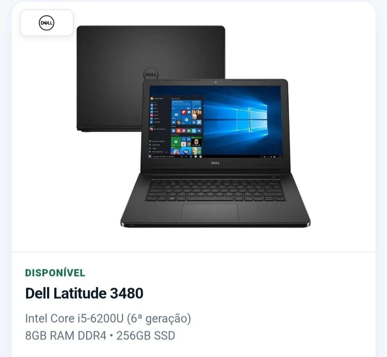NOTEBOOK DELL COM GARANTIA, Core i5, 8GB, SSD 256GB, Win 11 Pro