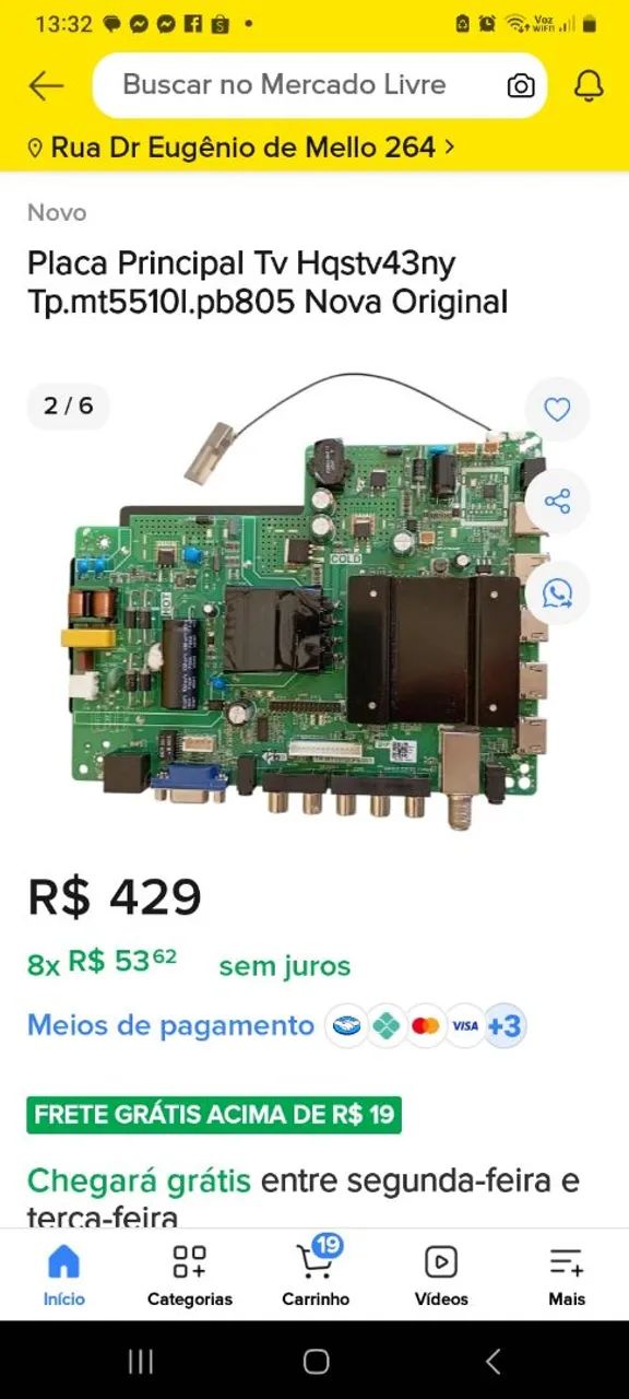 Placa principal tv HQ hqstv43ny tp.mt5510l pb805.