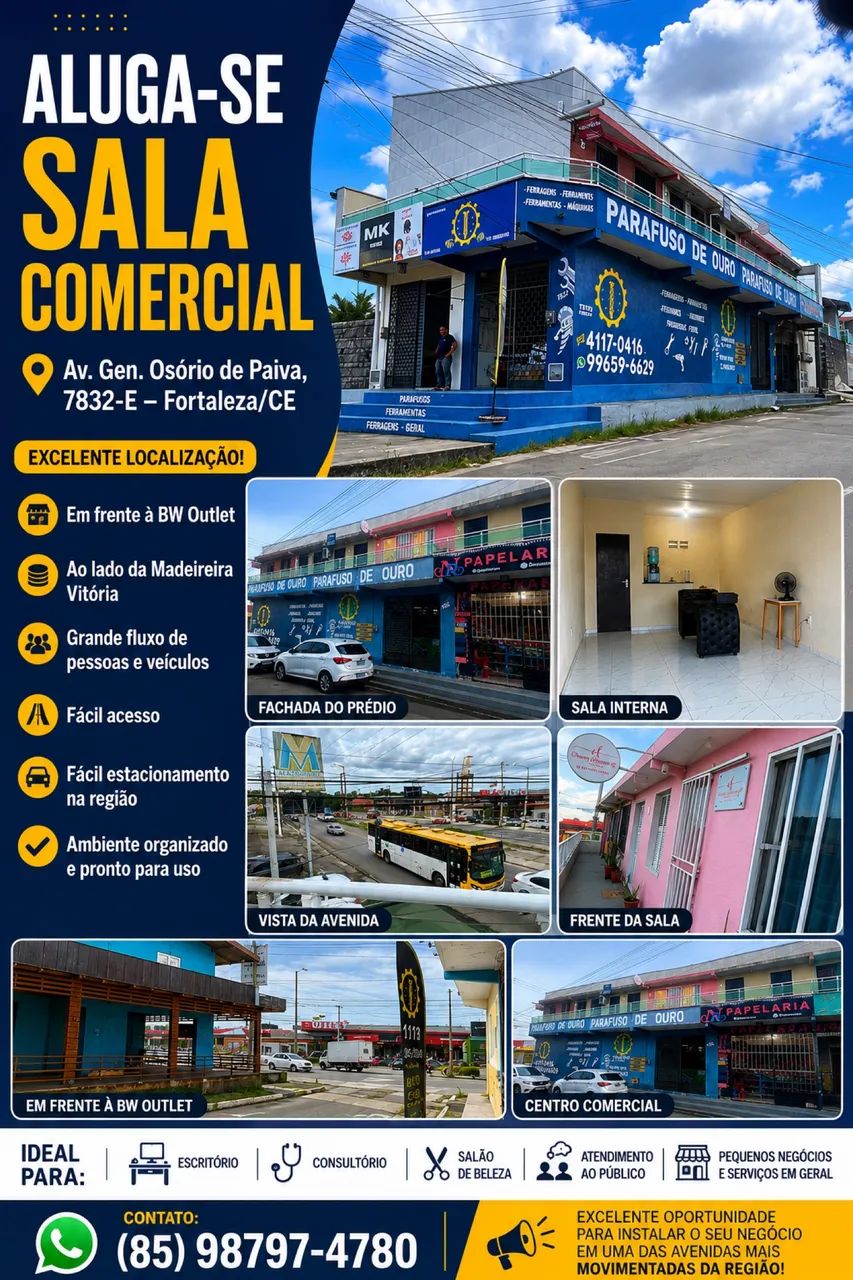 Aluga - se sala comercial na Osório de Paiva 