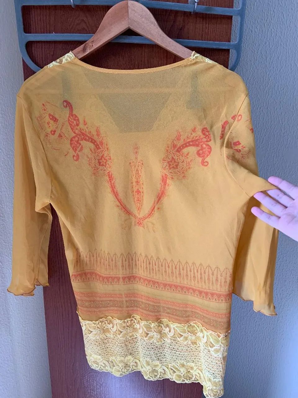 Bata Feminina Amarela Estilo Boho - Tam M - Foto 2