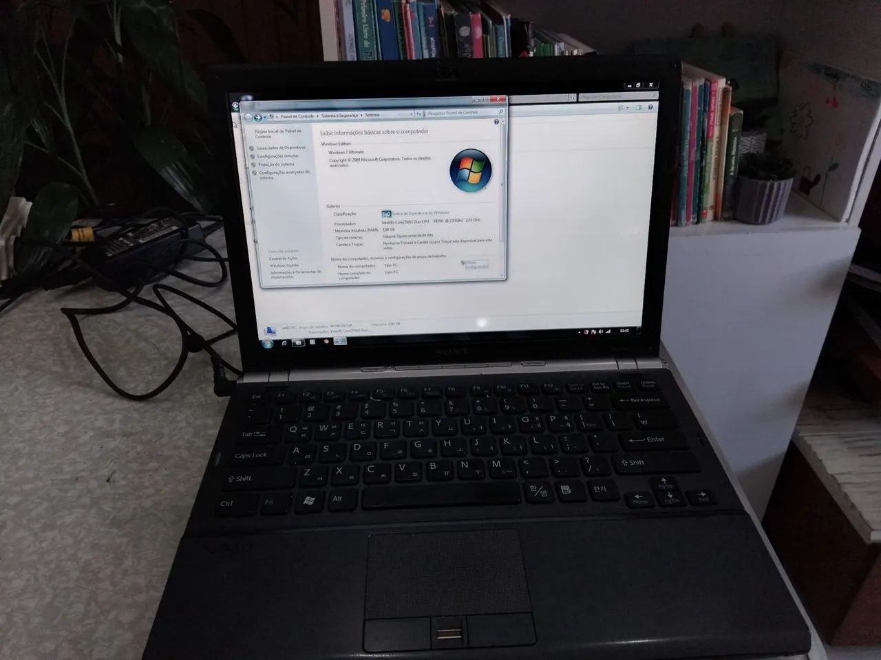 Notebook Vaio VGN -SR45L Core 2 Duo 2gb HD 330gb Wind10