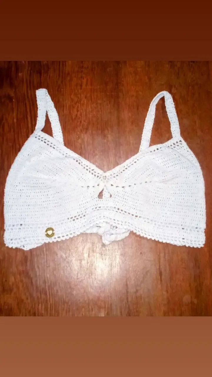 Top Cropped Branco Crochê 85% Algodão  - Foto 3