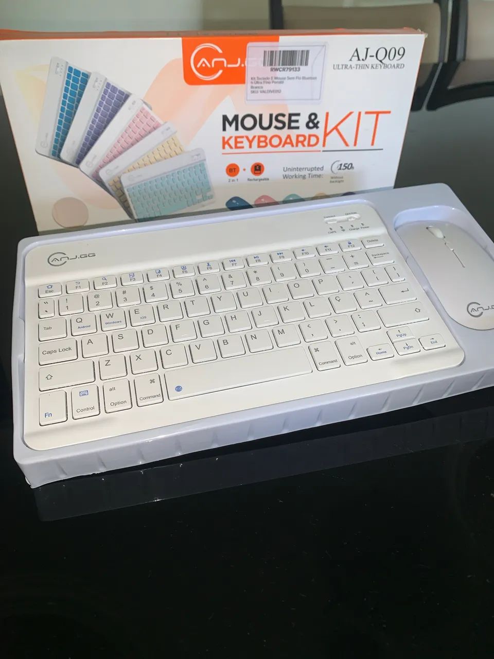 KIT teclado e mouse bluetooth recarregáveis 