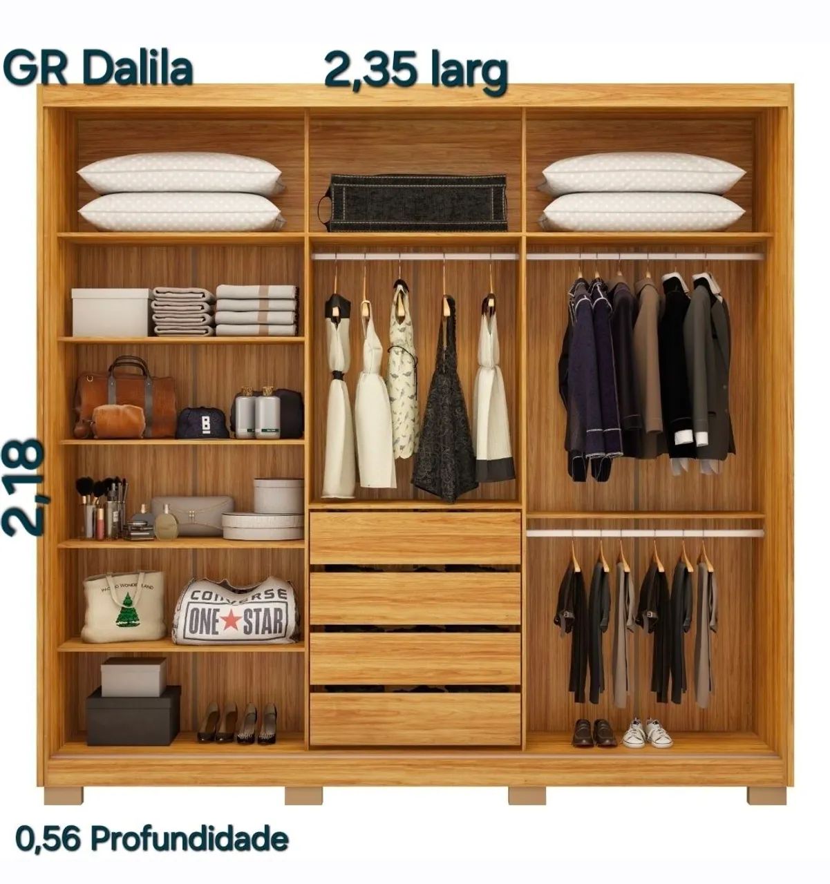 Guarda roupa casal Dalila 100% Mdf - Foto 2