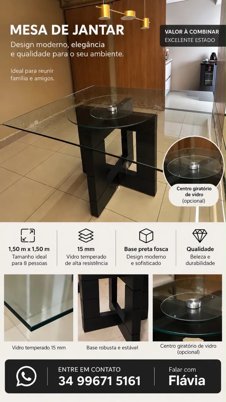 Mesa de Jantar 8 lugares 