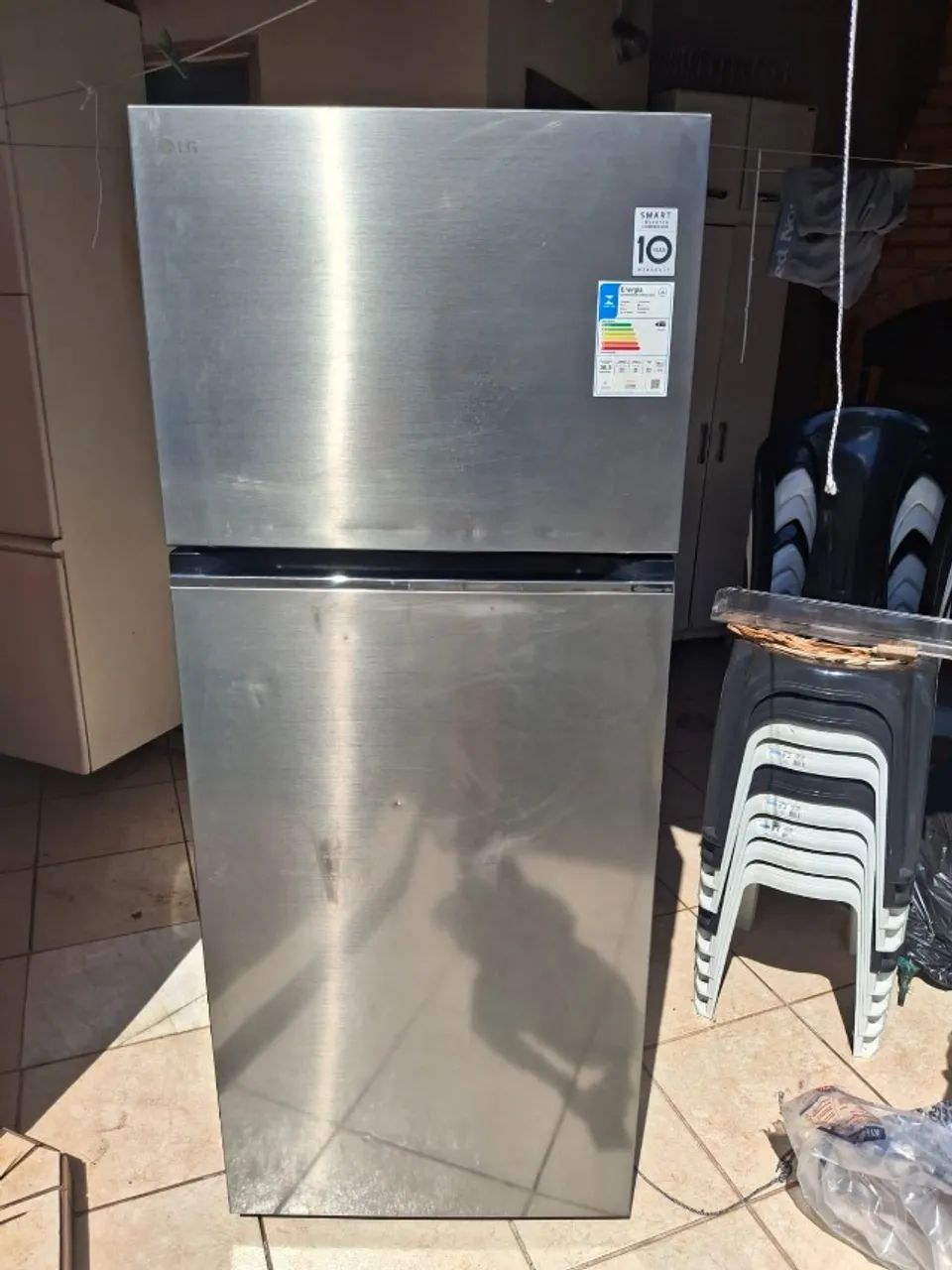 Geladeira Refrigerador LG 395l Frost Free Top Freezer Inox (Usado