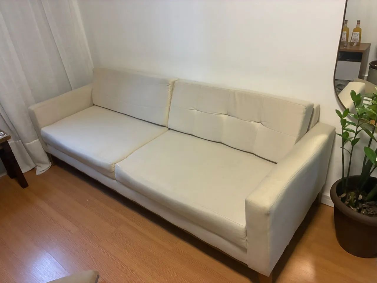 Sofá de linho já impermeabilizado + almofadadas e 2 mantas - Foto 5