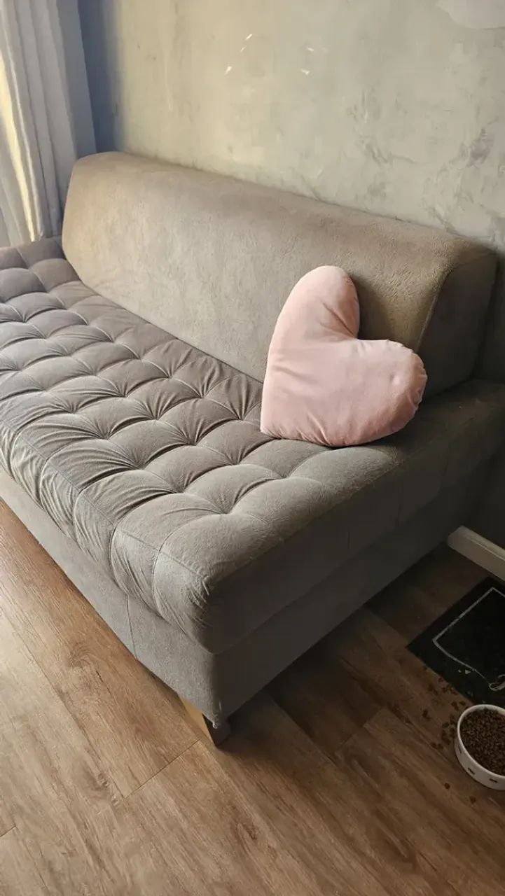 Sofá Etna 2 Lugares Suede Cinza - Foto 2