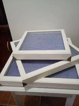Kit de bandeira pra doces,frios e salgados, em MDF e vidro