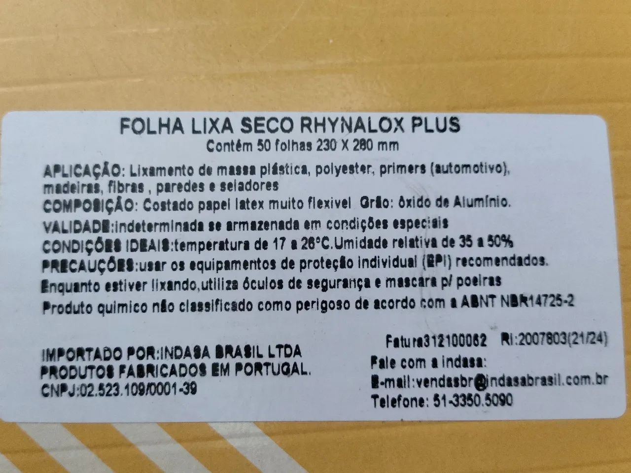 Indasa Rhynalox Plus Sheets - Folhas Abrasivas - Foto 2