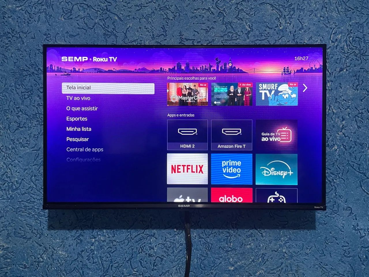 Televisão Semp com Roku