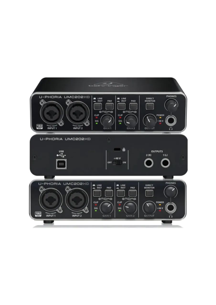 Interface de áudio USB Behringer U-Phoria UMc202HD, cor preta - Foto 4