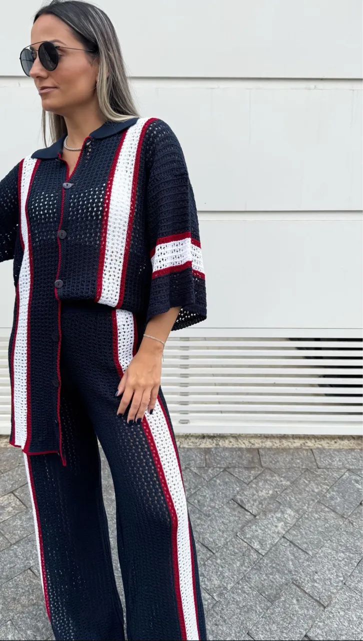 Conjunto em Tricot Listrado - Foto 5