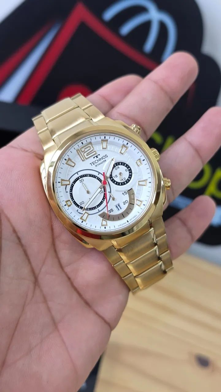 Relógio Technos Skymaster Dourado - JS25BCS/1B - Foto 2