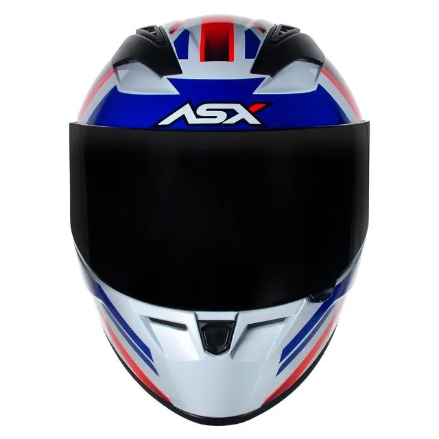 Capacete ASX City Kingdom Branco Vermelho Azul Inglaterra - Foto 2