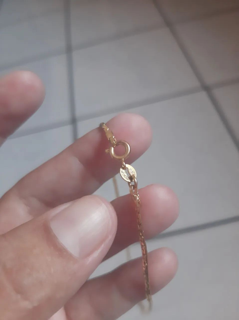 Cordão foliado   ouro 18k