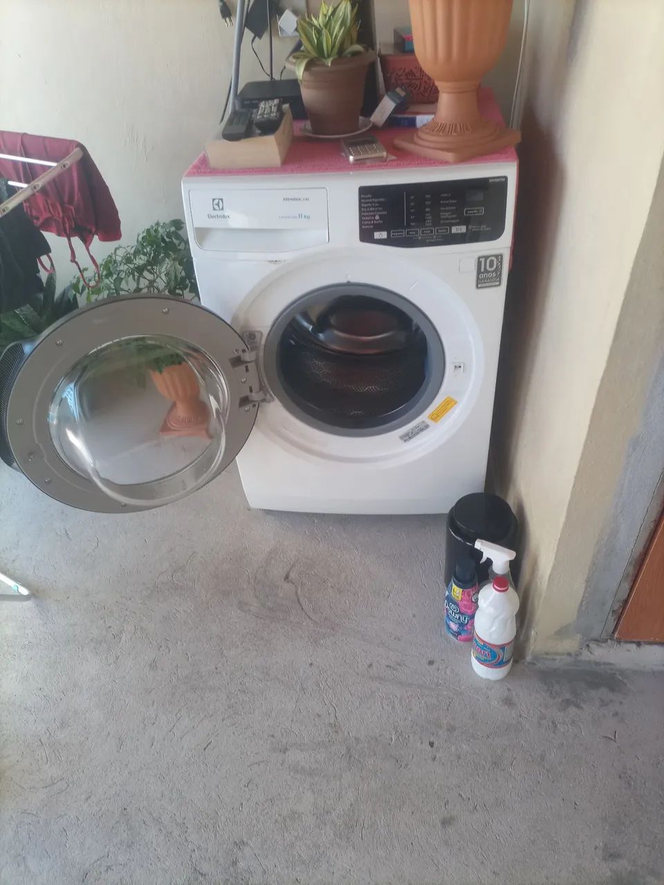 Máquina de lavar com defeito 
