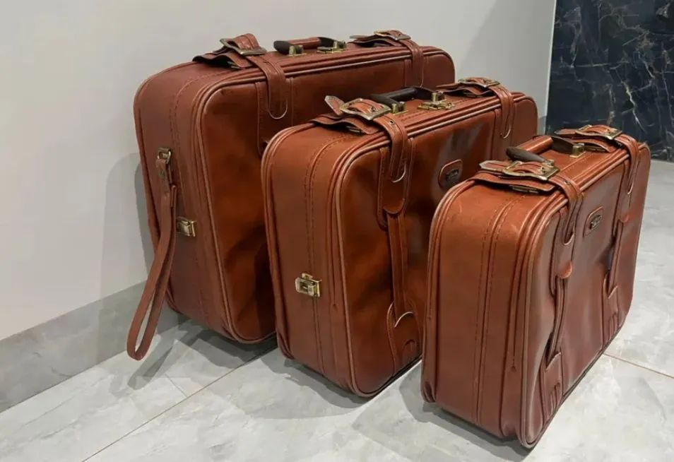 Conjunto de malas vintage de couro IKA  - Foto 2
